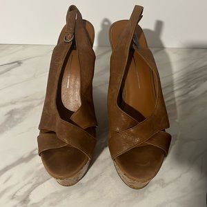 Cute brown cork heel Dolce Vita wedges.
